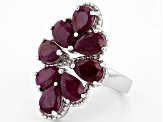 Pre-Owned Red Ruby Rhodium Over Sterling Silver Ring 4.50ctw