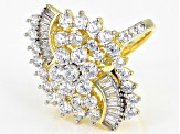 Pre-Owned White Cubic Zirconia 18K Yellow Gold Over Sterling Silver Ring 4.64ctw