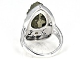 Pre-Owned Rough Drusy Pyrite Sterling Silver Ring 0.14ctw