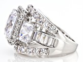 Pre-Owned White Cubic Zirconia Platinum Over Sterling Silver Ring 13.40ctw