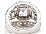 Pre-Owned White Cubic Zirconia Platinum Over Sterling Silver Ring 13.40ctw