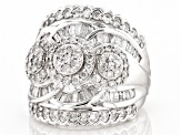 Pre-Owned White Diamond 10k White Gold Cluster Ring 2.00ctw