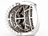 Pre-Owned White Diamond 10k White Gold Cluster Ring 2.00ctw