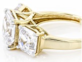 Pre-Owned White Cubic Zirconia 18k Yellow Gold Over Sterling Silver Asscher Cut Ring 11.70ctw