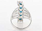 Pre-Owned Blue Mixed Shape Sleeping Beauty Turquoise Sterling Silver Ring