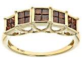 Pre-Owned Red Diamond 10k Yellow Gold Band Ring 1.00ctw