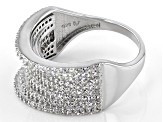 Pre-Owned White Cubic Zirconia Rhodium Over Sterling Silver Ring 2.03ctw