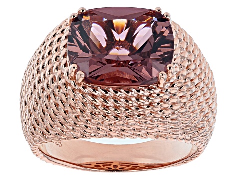 Pre-Owned Blush Zircon Simulant 18K Rose Gold Over Sterling Silver Ring 5.10ctw