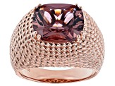 Pre-Owned Blush Zircon Simulant 18K Rose Gold Over Sterling Silver Ring 5.10ctw