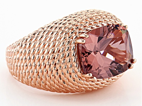 Pre-Owned Blush Zircon Simulant 18K Rose Gold Over Sterling Silver Ring 5.10ctw