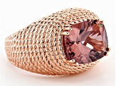Pre-Owned Blush Zircon Simulant 18K Rose Gold Over Sterling Silver Ring 5.10ctw