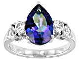 Pre-Owned Blue Petalite Rhodium Over Sterling Silver Ring 2.72ctw