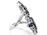 Pre-Owned Purple Iolite Rhodium Over Sterling Silver Ring 3.85ctw