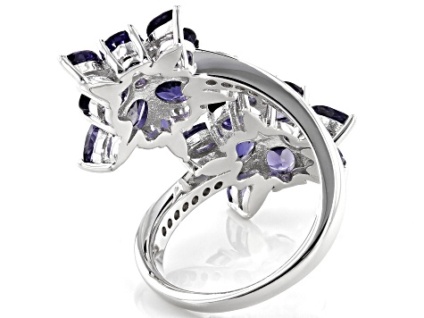 Pre-Owned Purple Iolite Rhodium Over Sterling Silver Ring 3.85ctw