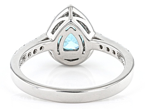 Pre-Owned Blue Zircon Platinum Over Sterling Silver Ring 1.85ctw