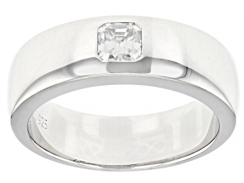 Picture of Pre-Owned Moissanite platineve mens solitaire ring .49ct DEW.