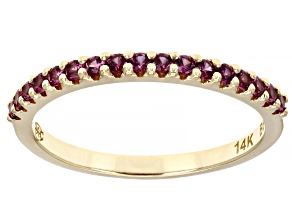 Pre-Owned Purple Rhodolite 14k Yellow Gold Band Ring 0.33ctw