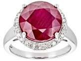 Pre-Owned Red Mahaleo(R) Ruby Rhodium Over Sterling Silver Ring 8.67ctw