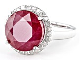 Pre-Owned Red Mahaleo(R) Ruby Rhodium Over Sterling Silver Ring 8.67ctw