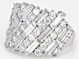 Pre-Owned White Cubic Zirconia Rhodium Over Sterling Silver Ring 6.56ctw