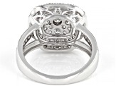 Pre-Owned White Diamond 10k White Gold Cluster Ring 1.00ctw