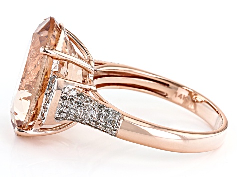 Pre-Owned Peach Cor-De-Rosa(TM)Morganite 14K Rose Gold Ring 8.77ctw