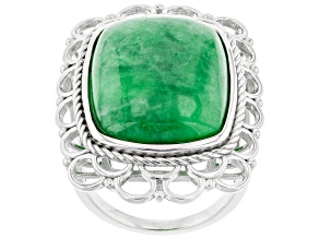 Pre-Owned Jadeite Sterling Silver Ring
