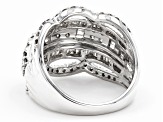 Pre-Owned White Diamond 10k White Gold Wide Band Ring 1.50ctw