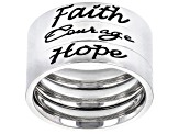 Pre-Owned Silver Tone, Faith, Courage & Hope, Set of 3 Rings