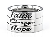 Pre-Owned Silver Tone, Faith, Courage & Hope, Set of 3 Rings