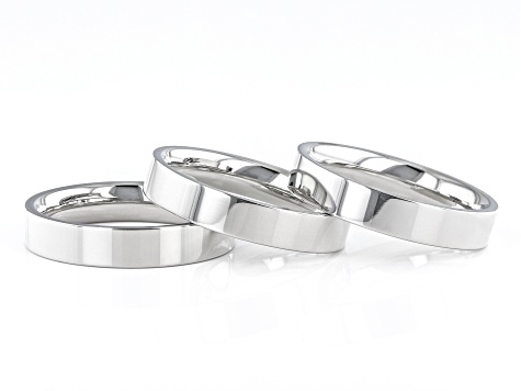 Pre-Owned Silver Tone, Faith, Courage & Hope, Set of 3 Rings