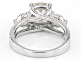 Pre-Owned Moissanite Platineve 3 Stone Ring 3.40ctw DEW