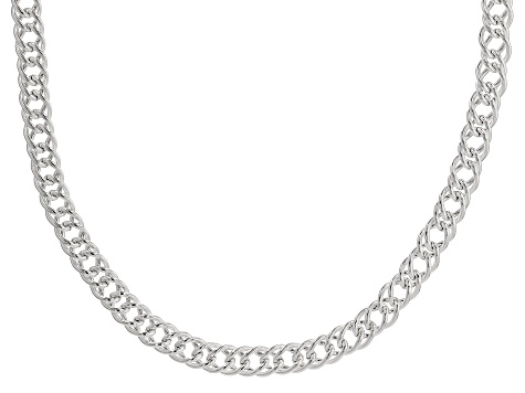 Pre-Owned Sterling Silver Double Marquise Necklace 20 Inches