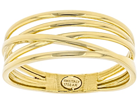 Pre-Owned 10k Yellow Gold Multi-Row Band Ring