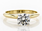 Pre-Owned White Lab-Grown Diamond 14k Yellow Gold Ring 1.00ctw
