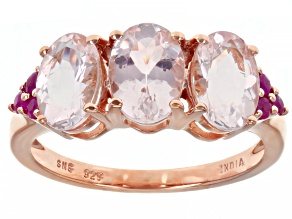 Pre-Owned Pink Morganite 18K Rose Gold Over Sterling Silver Ring. 1.73ctw