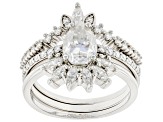 Pre-Owned Moissanite Platineve ring set of three 2.39ctw DEW