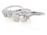 Pre-Owned Moissanite Platineve ring set of three 2.39ctw DEW