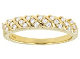 Pre-Owned Moissanite 14k yellow gold over sterling silver band  ring .24ctw DEW