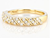 Pre-Owned Moissanite 14k yellow gold over sterling silver band  ring .24ctw DEW