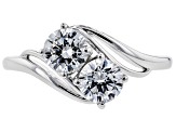 Pre-Owned White Lab-Grown Diamond 14K White Gold 2-Stone Ring 1.00ctw