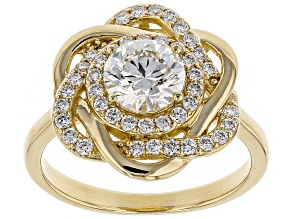 Pre-Owned White Lab-Grown Diamond 14K Yellow Gold Engagement Ring 1.39ctw