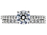 Pre-Owned White Lab-Grown Diamond 14K White Gold Engagement Ring With Matching Band 1.63ctw