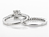 Pre-Owned White Lab-Grown Diamond 14K White Gold Engagement Ring With Matching Band 1.63ctw