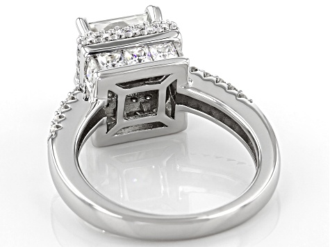 Pre-Owned Moissanite Platineve Ring 3.94ctw DEW.