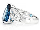 Pre-Owned London Blue Topaz Rhodium Over 10k White Gold Ring 4.42ctw