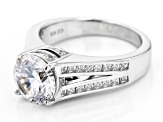 Pre-Owned White Cubic Zirconia Platinum Over Sterling Silver Ring 5.71ctw