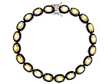 Pre-Owned Citrine Rhodium Over Sterling Silver Tennis Bracelet 10.62ctw
