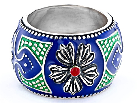Pre-Owned Enamel Sterling Silver Ring