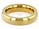 Pre-Owned Gold Tone Stainless Steel High Polish 5mm Band Ring